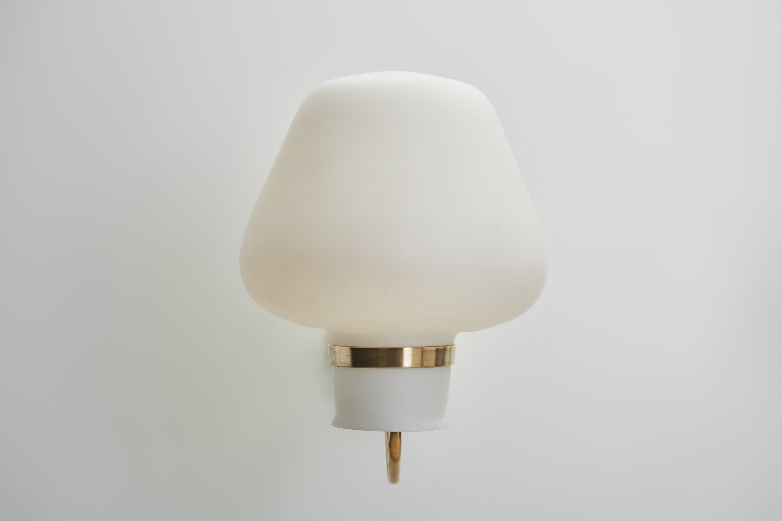Large Opaline Glass and Brass Wall Lamps by Erik Gunnar Asplund